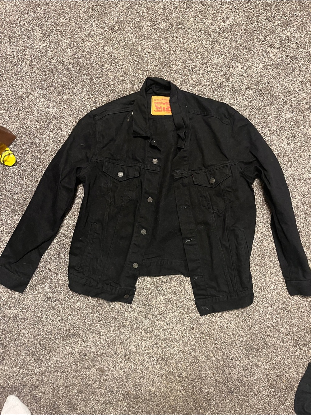 Men's Black Denim Jacket - Classic Trucker Style